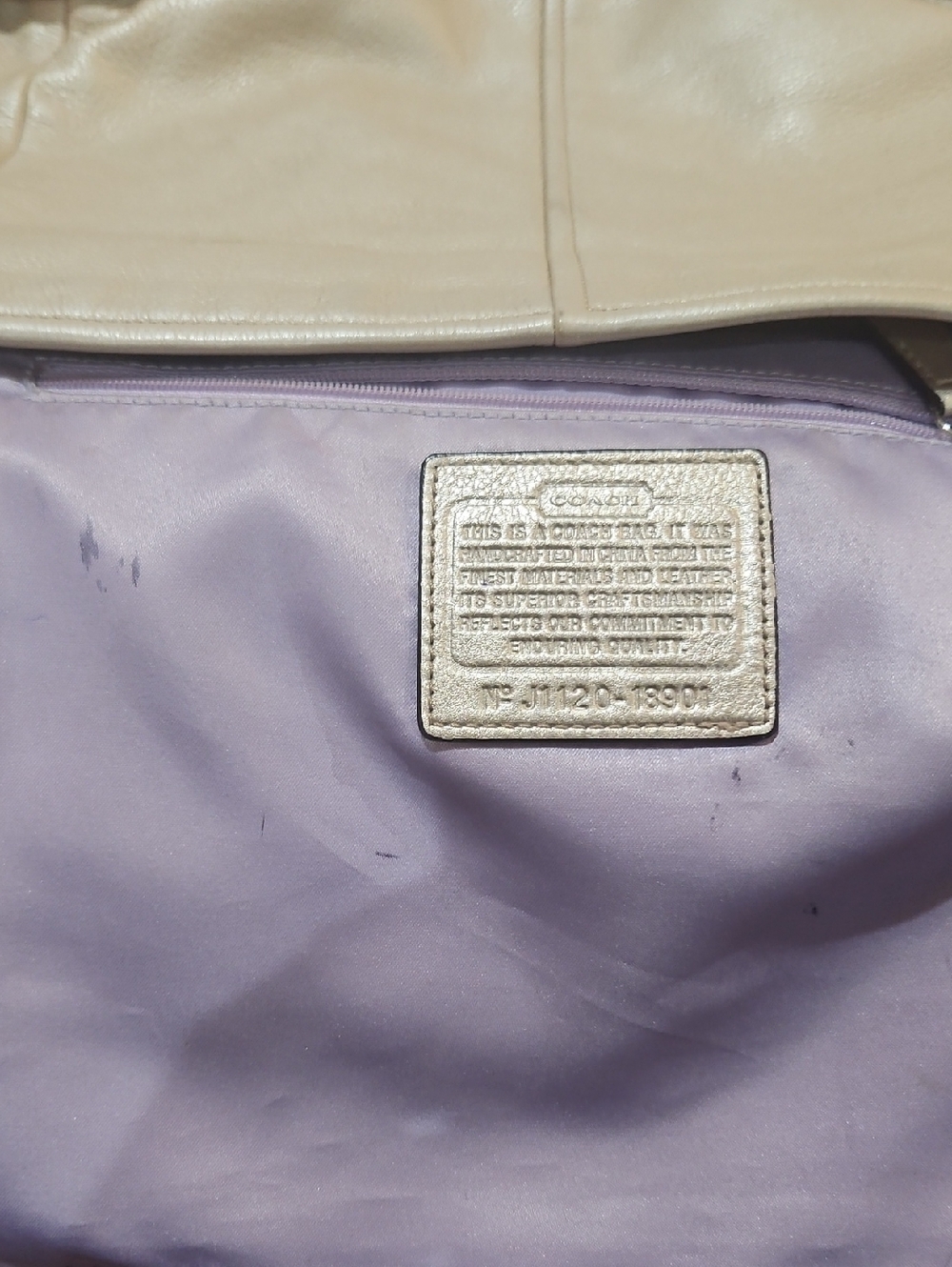 Vintage Coach Chelsey metallic Champagne Hobo Shoulder bag - Picture 9 of 9